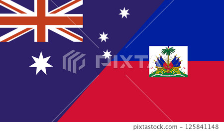 Flag of Australia and Republic of Haiti. Two Flag Together Australian and Haiti 125841148