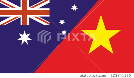 Flag of Australia and Vietnam. Two Flag Together Australian and Vietnamese Flag of Australia and Vietnam. Two Flag Together Australian and Vietnamese 125841150