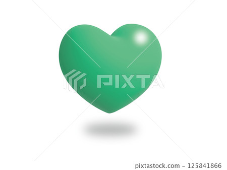 Emerald green 3D heart Emerald green 3D heart 125841866