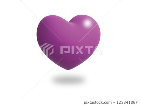 Purple three-dimensional heart Purple three-dimensional heart 125841867