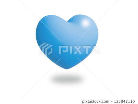 三維淺藍色心形圖標 三維淺藍色心形圖標 125842110