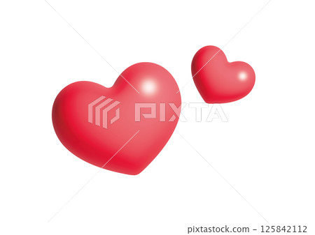 三維紅色心形圖標 125842112
