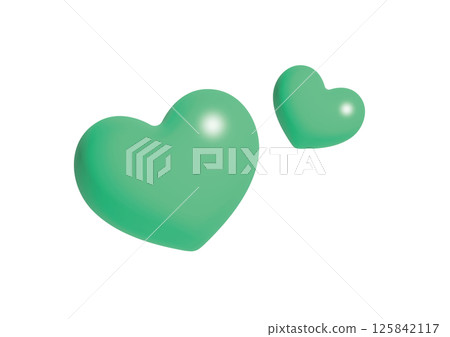Emerald green 3D heart Emerald green 3D heart 125842117