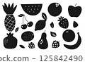 Fruit and berry glyph silhouette black icon set 125842490