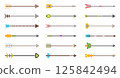 Medieval tribal arrows bow vector color flat 125842494