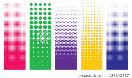 Set of half-tone colorful backgrounds. Vector illustration 125842517