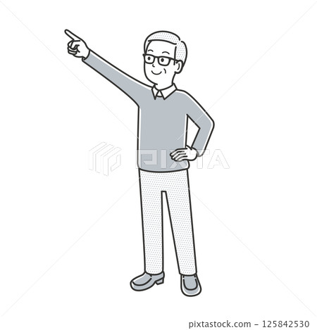 Elderly man pointing Elderly man pointing 125842530