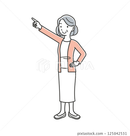 老年婦女指著 125842531