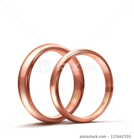 Two rose gold wedding rings. Two rose gold wedding rings. 125842550