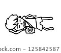 Camera boy sleeping lying down 125842587