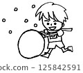 Camera boy making a snowman 125842591