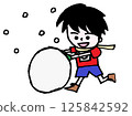 Camera boy making a snowman 125842592
