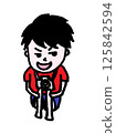 A camera boy sitting with his legs crossed and grinning 125842594