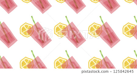Seamless Lemonade Fresh Drink Pattern 125842645
