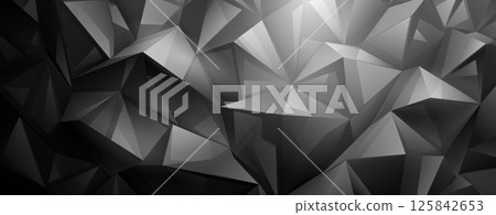 Abstract gray and black geometric background with sharp, interconnected crystals. Abstract gray and black geometric background with sharp, interconnected crystals. 125842653