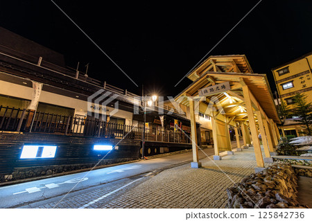 Gunma Prefecture, Agatsuma-gun, Kusatsu Onsen, Yuji Square night view 125842736