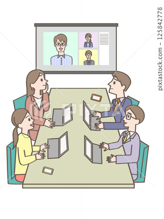 進行遠距會議的人 125842778