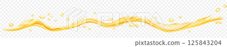Translucent water wave with drops 125843204