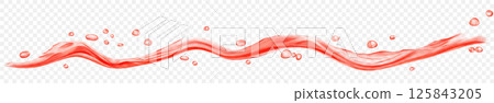 Translucent water wave with drops 125843205