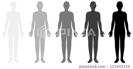 人體輪廓單色集 125843310