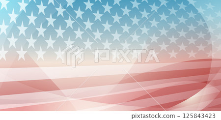 American flag in red and blue colors with stripes and stars. American flag in red and blue colors with stripes and stars. 125843423