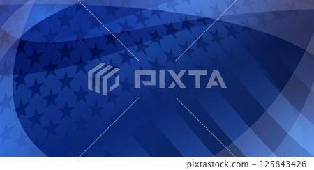 American flag with stars and stripes in blue tones. 125843426