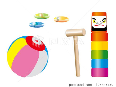 老式遊戲：紙氣球、達摩掉落物和彈珠 125843439