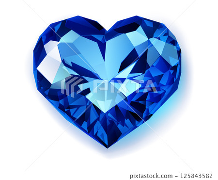 Blue heart-shaped gemstone. Blue heart-shaped gemstone. 125843582