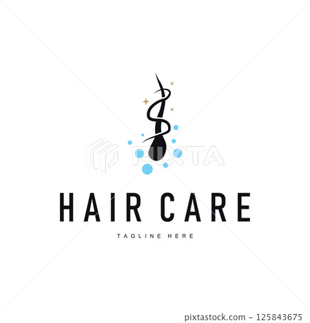 hair care logo with simple concept hair layers design symbol template icon hair health hair care logo with simple concept hair layers design symbol template icon hair health 125843675