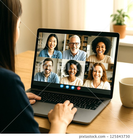 Online meetings full of smiles - Remote communication in multinational teams 125843730