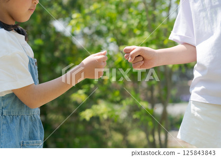 Girl doing rock music 125843843