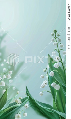 Beauty lily of the valley flower summer spring blossom plant 125843867