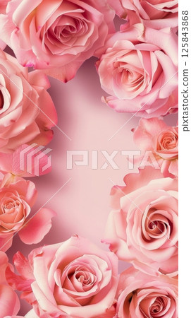 Beauty pink rose flower copy space decoration nature background 125843868