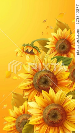 Beauty sunflower copy space decoration nature background 125843877