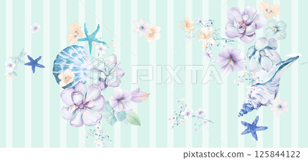 Artistic Handmade Floral and Scroll Motif Illustrations Artistic Handmade Floral and Scroll Motif Illustrations 125844122
