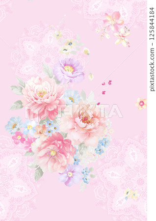 Creative Hand Drawn Curly Flower Pattern Artworks 125844184