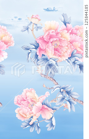 Creative Hand Drawn Curly Flower Pattern Artworks Creative Hand Drawn Curly Flower Pattern Artworks 125844185