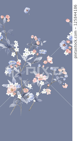 Creative Hand Drawn Curly Flower Pattern Artworks 125844186