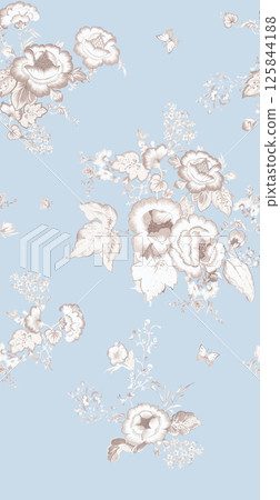 Creative Hand Drawn Curly Flower Pattern Artworks 125844188