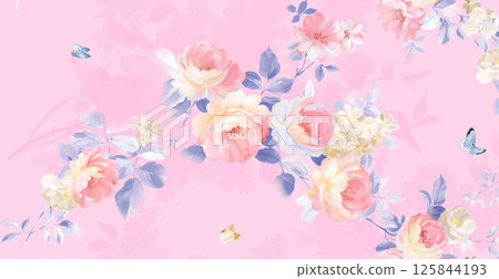 Creative Hand Drawn Curly Flower Pattern Artworks Creative Hand Drawn Curly Flower Pattern Artworks 125844193