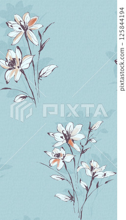 Creative Hand Drawn Curly Flower Pattern Artworks Creative Hand Drawn Curly Flower Pattern Artworks 125844194