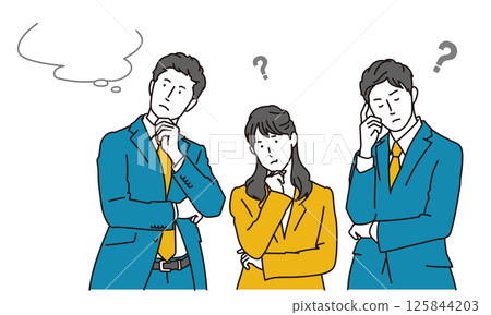 體貼的男女商務人士插畫素材 125844203