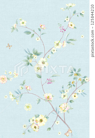 Elegant Hand Painted Scroll and Floral Design Sketches Elegant Hand Painted Scroll and Floral Design Sketches 125844210