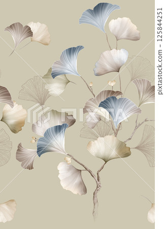 Elegant Hand Painted Scroll and Floral Design Sketches Elegant Hand Painted Scroll and Floral Design Sketches 125844251