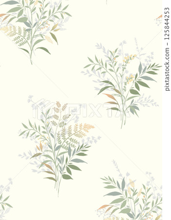Elegant Hand Painted Scroll and Floral Design Sketches 125844253