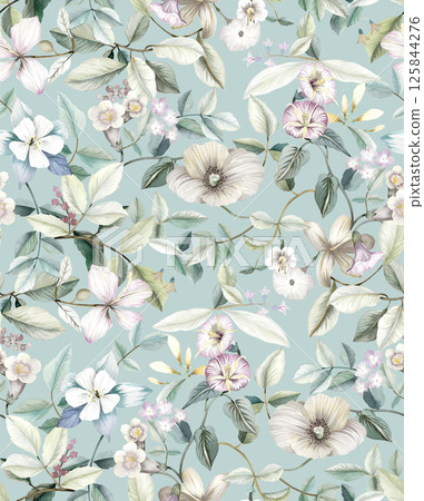 Charming Hand Rendered Scrollwork and Flower Graphics Charming Hand Rendered Scrollwork and Flower Graphics 125844276