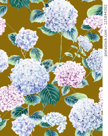 Charming Hand Rendered Scrollwork and Flower Graphics 125844302