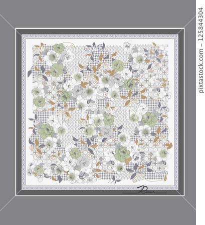 Charming Hand Rendered Scrollwork and Flower Graphics Charming Hand Rendered Scrollwork and Flower Graphics 125844304