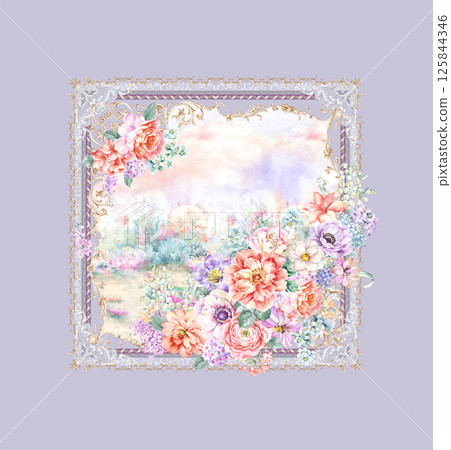 Exquisite Hand Crafted Curly Floral Pattern Compositions Exquisite Hand Crafted Curly Floral Pattern Compositions 125844346