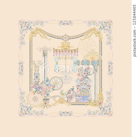 Beautiful Handmade Flower and Scroll Motif Drawings Beautiful Handmade Flower and Scroll Motif Drawings 125844405